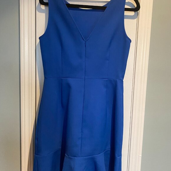 J.Crew Royal Blue Scalloped Hem Dress – Size 6 - Picture 2 of 4